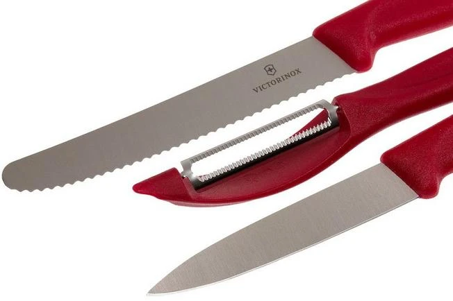 Victorinox SwissClassic Vegetable Knives In Red, Set Of 3, 6.7111.31 5 Victorinox SwissClassic Vegetable Knives In Red, Set Of 3, 6.7111.31 - Image 3