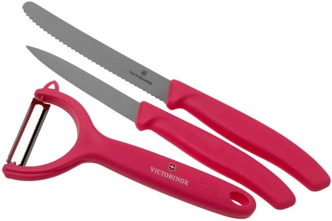 Victorinox SwissClassic 6.7116.33L12 3-piece Vegetable Knife Set, Light Red 3 Victorinox SwissClassic 6.7116.33L12 3-piece Vegetable Knife Set, Light Red