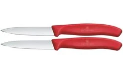 Victorinox Swiss Classic 6.7601.2C1 Straight, Red, Set Of 2 Vegetable Knives, 8 Cm