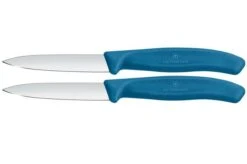 Victorinox Swiss Classic 6.7602.2C1 Straight, Blue, Set Of 2 Vegetable Knives, 8 Cm