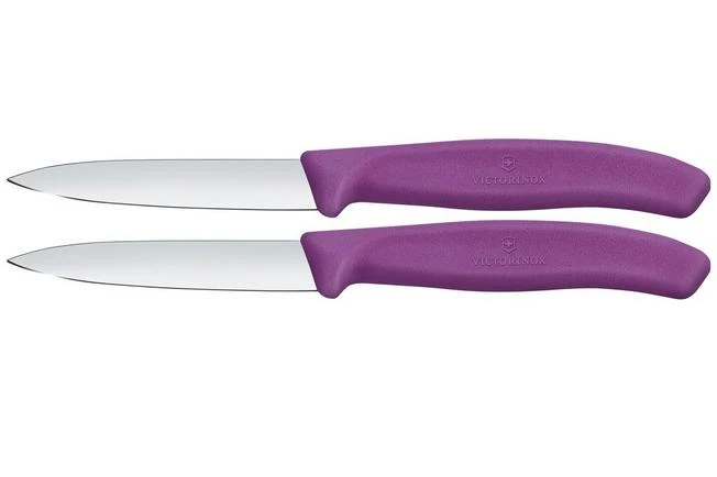 Victorinox Swiss Classic 6.7605.2C1 Straight, Purple, Set Of 2 Vegetable Knives, 8 Cm 3 Victorinox Swiss Classic 6.7605.2C1 Straight, Purple, Set Of 2 Vegetable Knives, 8 Cm