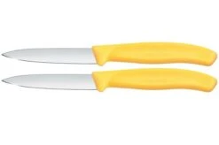 Victorinox Swiss Classic 6.7608.2C1 Straight, Yellow, Set Of 2 Vegetable Knives, 8 Cm