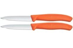 Victorinox Swiss Classic 6.7609.2C1 Straight, Orange, Set Of 2 Vegetable Knives, 8 Cm