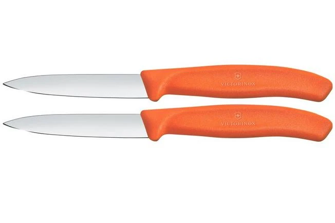 Victorinox Swiss Classic 6.7609.2C1 Straight, Orange, Set Of 2 Vegetable Knives, 8 Cm 3 Victorinox Swiss Classic 6.7609.2C1 Straight, Orange, Set Of 2 Vegetable Knives, 8 Cm