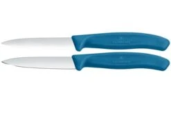 Victorinox Swiss Classic 6.7692.2C1 Straight/Wavy, Blue, Set Of 2 Vegetable Knives, 8 Cm