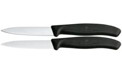 Victorinox Swiss Classic 6.7693.2 Straight/Wavy, Black, Set Of 2 Vegetable Knives, 8 Cm