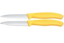 Victorinox Swiss Classic 6.7698.2C1 Straight/Wavy, Yellow, Set Of 2 Vegetable Knives, 8 Cm
