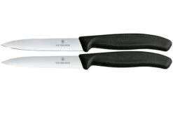 Victorinox Swiss Classic 6.7793.2 Straight/Wavy, Black, Set Of 2 Vegetable Knives, 10 Cm