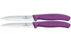 Victorinox Swiss Classic 6.7799.2C1 Straight/Wavy, Purple, Set Of 2 Vegetable Knives, 10 Cm