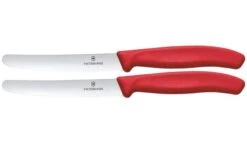 Victorinox Swiss Classic 6.7831.2C1 Tomato & Table Knife, Wavy, Red, Set Of 2 Tomato Knives