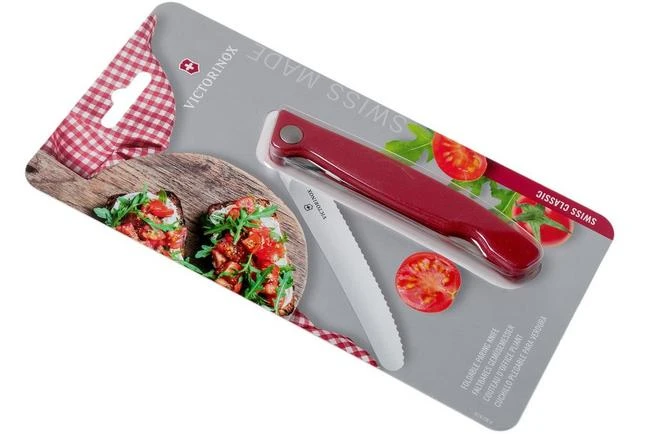Victorinox SwissClassic 6.7831.FB Serrated Foldable Vegetable Knife, Red 9 Victorinox SwissClassic 6.7831.FB Serrated Foldable Vegetable Knife, Red - Image 7