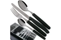 Victorinox SwissClassic 6.7833.24, 24-piece Cutlery Set With Tomato Knife, Black