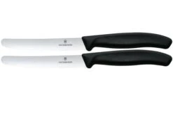 Victorinox Swiss Classic 6.7833.2 Tomato & Table Knife, Wavy, Black, Set Of 2 Tomato Knives