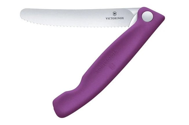 Victorinox Swiss Classic Picnic Knife 6.7835.FC1 Wavy, Purple, Foldable Serrated Vegetable Knife 3 Victorinox Swiss Classic Picnic Knife 6.7835.FC1 Wavy, Purple, Foldable Serrated Vegetable Knife