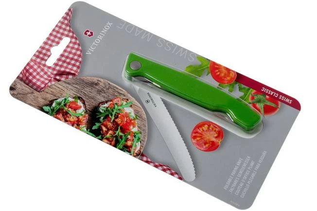 Victorinox SwissClassic 6.7836.F4B Serrated Foldable Vegetable Knife, Green 9 Victorinox SwissClassic 6.7836.F4B Serrated Foldable Vegetable Knife, Green - Image 7