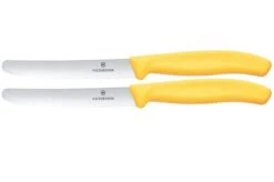 Victorinox Swiss Classic 6.7838.2C1 Tomato & Table Knife, Wavy, Yellow, Set Of 2 Tomato Knives
