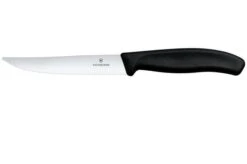 Victorinox Swiss Classic Steak & Pizza Knife 6.7933 Wavy, Black, Serrated Steak Knife, 12 Cm