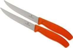 Victorinox Swissclassic Pizza/steak Knife Orange, Set Of 2, 6.7936.12 L9B