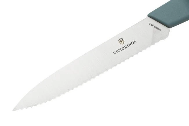 Victorinox Swiss Modern 6.9006.10W21 Serrated Vegetable Knife 10 Cm, Arona Blue 5 Victorinox Swiss Modern 6.9006.10W21 Serrated Vegetable Knife 10 Cm, Arona Blue - Image 3