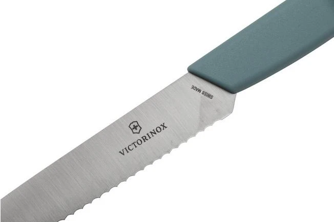 Victorinox Swiss Modern 6.9006.10W21 Serrated Vegetable Knife 10 Cm, Arona Blue 7 Victorinox Swiss Modern 6.9006.10W21 Serrated Vegetable Knife 10 Cm, Arona Blue - Image 5
