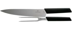 Victorinox Swiss Modern Carving Knife And Meat Fork, Black