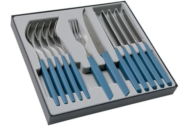 Victorinox Swiss Modern 6.9096.11W2.12, 12-piece Cutlery Set With Tomato Knife, Blue 4 Victorinox Swiss Modern 6.9096.11W2.12, 12-piece Cutlery Set With Tomato Knife, Blue - Image 2