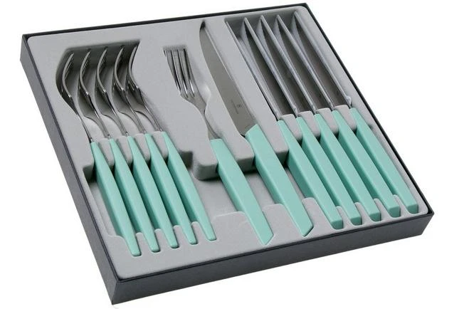 Victorinox Swiss Modern 6.9096.12W41.12, 12-piece Cutlery Set With Steak Knife, Green 4 Victorinox Swiss Modern 6.9096.12W41.12, 12-piece Cutlery Set With Steak Knife, Green - Image 2